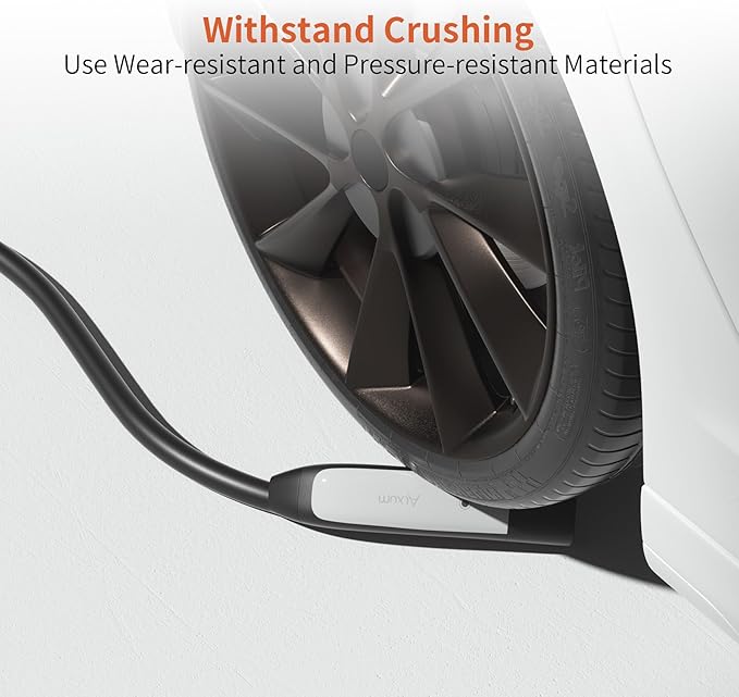 Level 2 EV Charger for Tesla - 16.4Ft 110-250V Electric Car Charger 32Amp NEMA14-50 Plug Compatible with Models S/X/3/Y/Cybertruck Support One-Click Opening Function