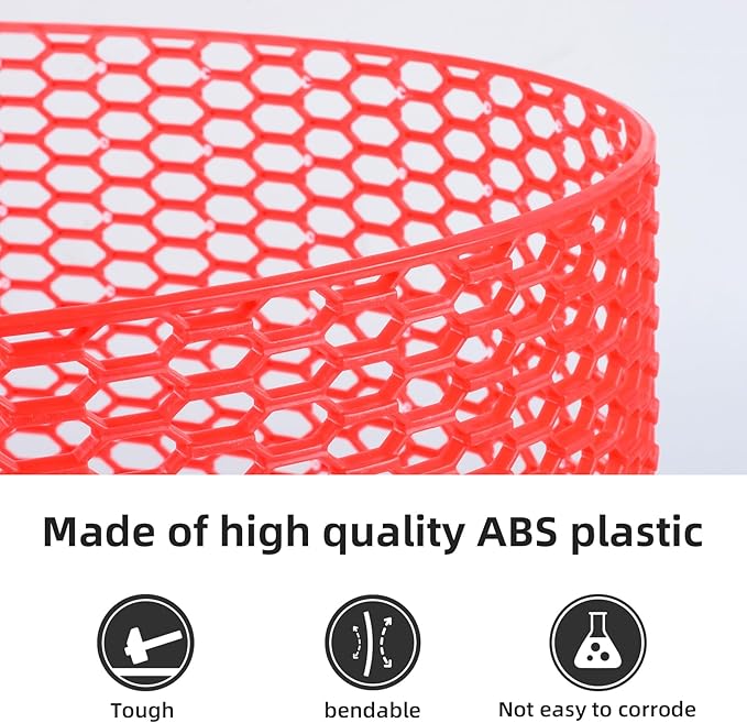 AggAuto 47"x16" ABS Plastic Universal Car Grill Mesh, Automotive Grille Insert Bumper Honeycomb Hole 10x25mm Hex Grids Red