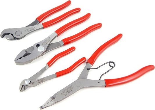 Wilde 4pc Automotive Plier Set with Lock Ring, Ignition, Battery Terminal, Slip Joint Pliers Made in USA