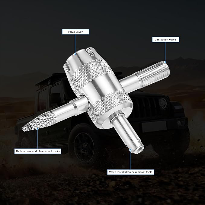 Tire Valve Stem Removal Tool Kit 3-Piece Set, Presta and Schrader Valve Core Removal Tools Set with 4 in 1 Valve Stem Puller Repair Tools