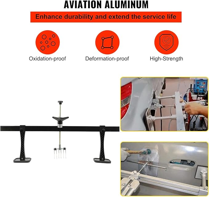 Car Dent Bar Hand Puller Pull Lever Pulling Kit Removal Hammer Repair Auto Body Tool (Black)