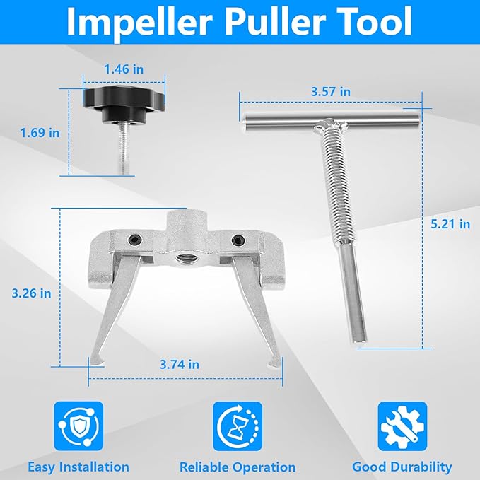 Impeller Puller Tool 660040-1 Fit for impellers 2-1/4" to 2-9/16" Compatible with Jabsco Pump #50070-0040 and #50070-0200