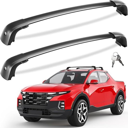 Tuyoung Roof Rack Cross Bars Compatible with Hyundai Santa Cruz 2021-2026 SE SEL Premium Night Limited, 220lbs Lockable Heavy Duty Anti-Theft Aluminum Roof Rails Crossbars Cargo Carrier Bag Black Bike