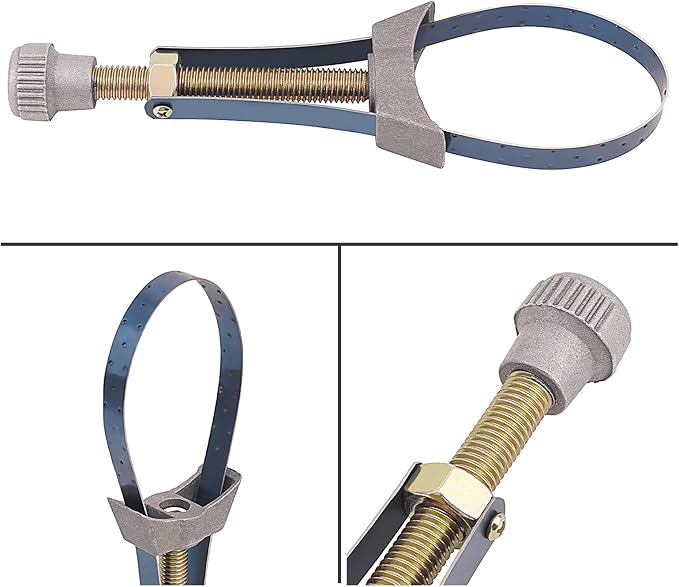 AHL Car Auto Oil Filter Removal Tool Strap Wrench 60mm To 120mm Diameter Adjustable Compatible with Car, Truck, Honda Yamaha Suzuki