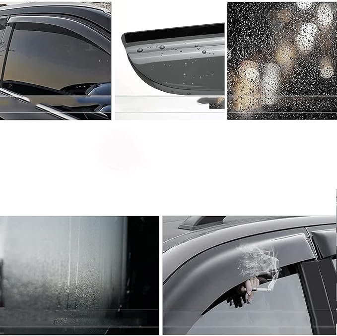 Original 4pcs Window Shade, Outside Mount Tape-On Rain Guards Set, Nice Side Window Visors Compatible with 2006-2011 Civic 4-Door Sedan 94944