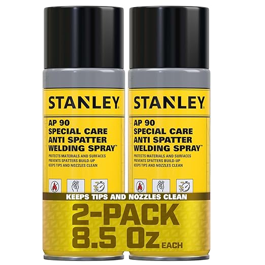 Stanley AP90 Anti Spatter Welding Spray (2x13.5 Oz.) – Heavy Duty Welding Anti-Spatter Spray for Arc, MIG and TIG Tips, Non-Flammable Silicone-Based Spray for Clean & Safe Welding | 13.5 Oz. 2 Pack