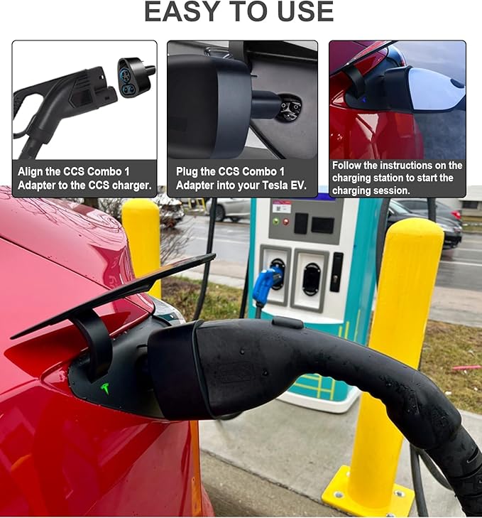 250 kW CCS1 to Tesla Adapter CCS to NACS, CCS Combo 1 Adapter for Tesla Models 2021 and Newer, for DC Level 3 Fast Charging Station