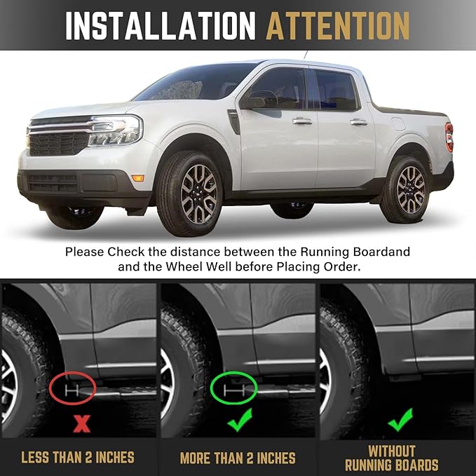 RMOURTEKK Mud Flaps for Ford Maverick 2025 2024 2023 2022 Accessories Front & Rear Mud Guards Splash(Set for 4 Pcs) No Drilling Required