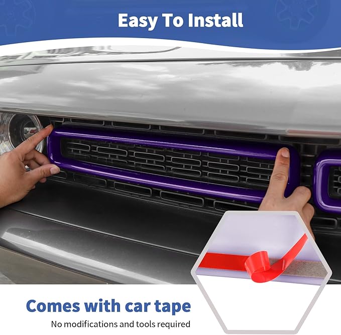 for Challenger Grille Insets Trim Cover Fit for Dodge Challenger 2015-2023 Purple Exterior Accessories 2pcs
