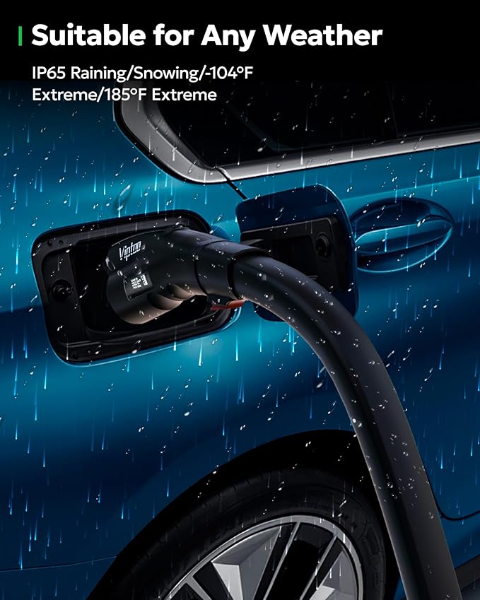 Adapter for Tesla to J1772 Charger with Screen Display [Only to J1772], 60Amp 250V Convertor with Press-Lock, Compatible with Tesla High-Powered Connectors, Destination/Mobile Chargers