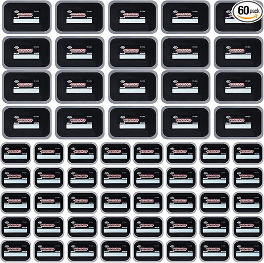 60 Pieces Tire Patches Heavy Duty 2.6 x 3.2 inche 3.4 x 4.8 Inche, Rubber Tire Patches Radial Tire Repair Patch Tire Plug Kit Emergency Repair Tool for Puncture Car Truck Bus Tractor Vehicle
