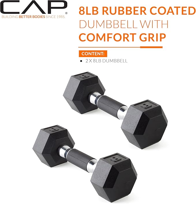 CAP Barbell Coated Dumbbell Weight | Multiple Options Pairs & Sets