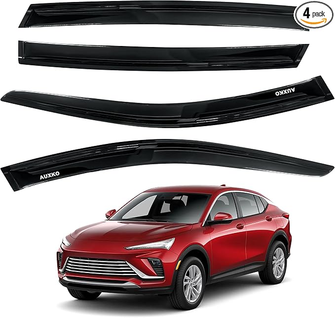 AUXKO Rain Guards for Buick Envista 2024 2025 2026, Window Vent Visors Smoke Accessory - Tape-On Rain Guard Window Visor for Buick Envista, Easy Install Car Side Window Wind Deflectors & Visors Black