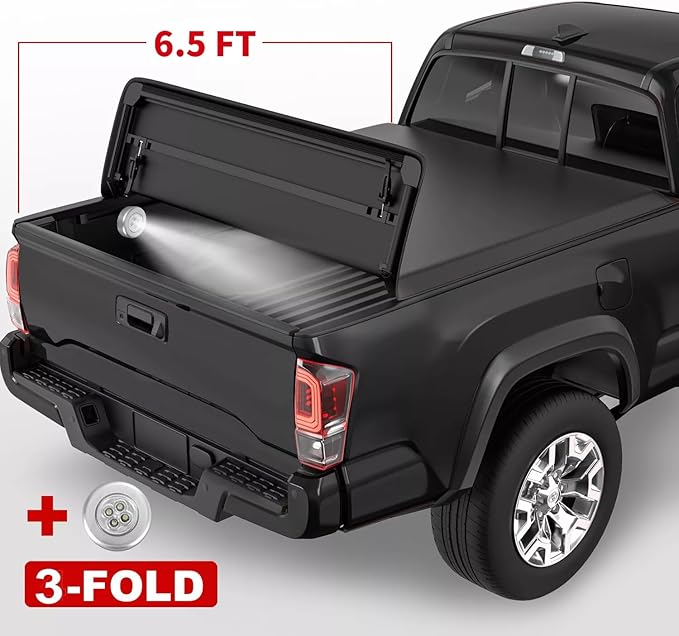 PENSUN Soft Tri-fold Truck Bed Tonneau Cover Compatible with 2009-2014 Ford F150 Bed Cover 6.5FT Bed