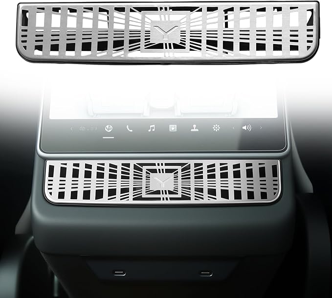 Air Vents Cover for Tesla Model Y Juniper 2026 2025 Model 3 Highland Rear AC Vent Seat Center Console Trim Cover Cap Backseat Air Conditioner Outlet Vent Grille Protector