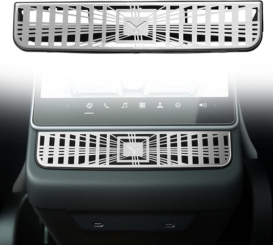 Air Vents Cover for Tesla Model Y Juniper 2026 2025 Model 3 Highland Rear AC Vent Seat Center Console Trim Cover Cap Backseat Air Conditioner Outlet Vent Grille Protector