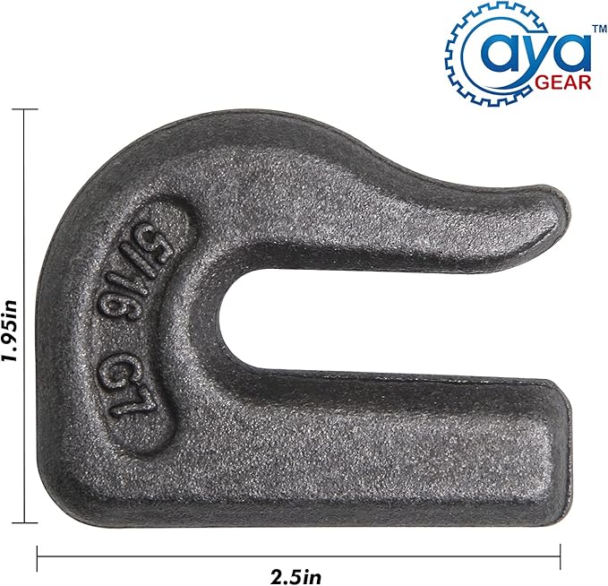 Weld-on Grab Chain Hook 5/16-in Heavy Duty Tow Hook G70 Forged Steel Tractor Hook Weldable for Car, Truck,SUV, RV,UTV,Tractors (2Pcs)
