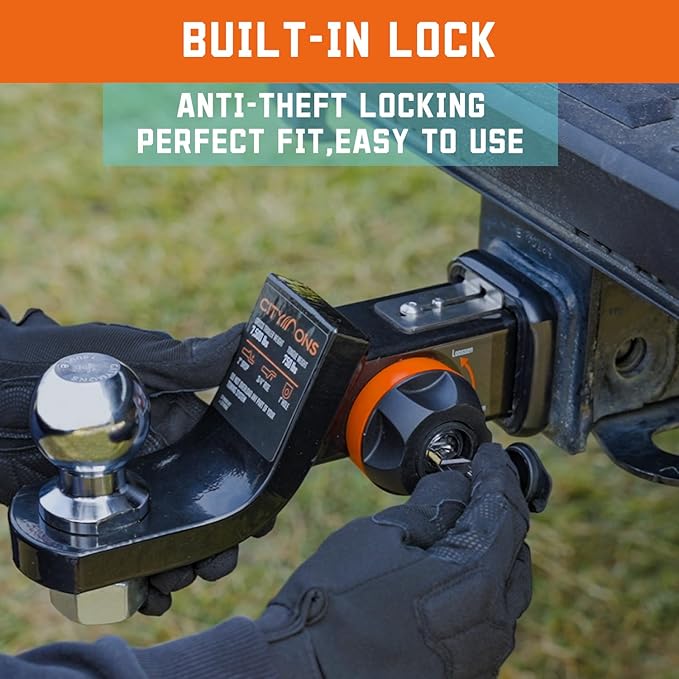 Endo-Hitch Trailer Ball Mount, Reduce Sway Anti-Rattle, 4" Drop Hitch Without Ball Fit 1-1/4 inch Hole for 2" Receiver, Tow Hitch with Lock, 10000 LBS GTW