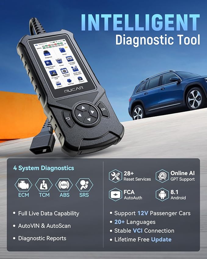 MUCAR CDE900 Elite OBD2 Scanner with 28 Reset Service, Oil/SAS/EPB/BMS/ABS Bleeding, Engine Transmission ABS SRS Car Diagnostic Tool, FCA AutoAuth, Lifetime Free Upgrade