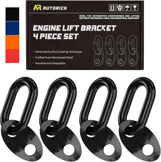 7100 Lifting Bracket Set for Engine - 4 Heavy-Duty Engine Lift Bracket 5500 Lb Capacity, Engine Support Bar for Lifting Slings and Load Levelers, Black