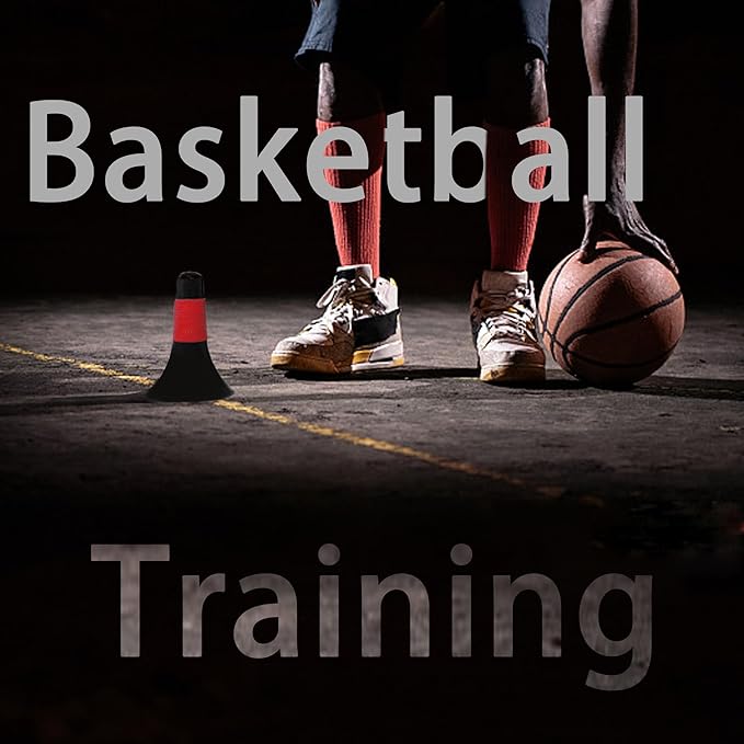 12 Pcs Sports Training Cones 9 Inch Agility Plastic Skating Marker Cones with Carry Bag for Kids Football Basketball Practice