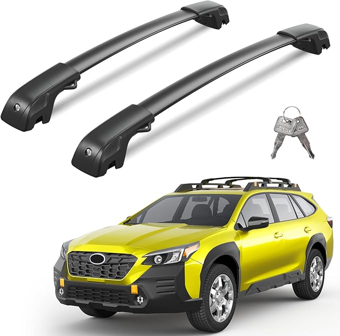 300lbs Roof Rack Cross Bars Compatible with Subaru Outback Wilderness 2022-2026 (Only Fit Wilderness), Lockable Aluminum Adjustable Roof Rails Crossbars Black Rooftop