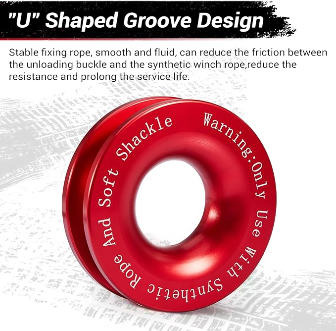 Soft Shackle & Recovery Ring Set 2pcs 1/2"x22" Synthetic Winch Rope 56,000lbs Breaking Strength, 1pcs Snatch Ring for ATV UTV SUV Truck Offroad Vehicle Orange