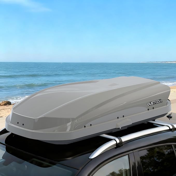 Hard Shell Roof Cargo Carrier with Security Keys, Roof Box, Cargo Box, 62.52 (L) x32.48 (W) x 13.19(H) Inches, 14 Cubic Feet (Tool-Free Install), Gray