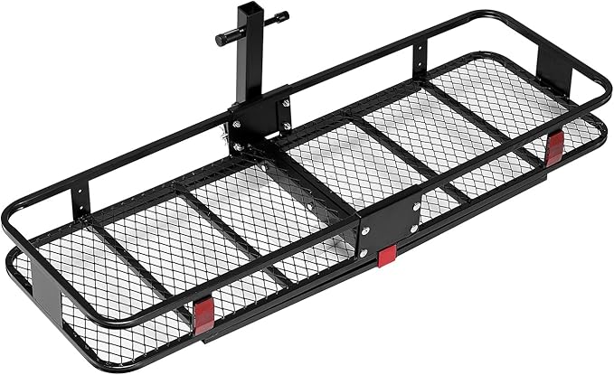 VEVOR 60" x 20" x 6" Hitch Cargo Carrier, 500 lbs Capacity with Cargo Net & Waterproof Cargo Bag, Folding Hitch Mount Cargo Carrier Basket with Hitch Lock for 2" Receiver, Fit for SUVs