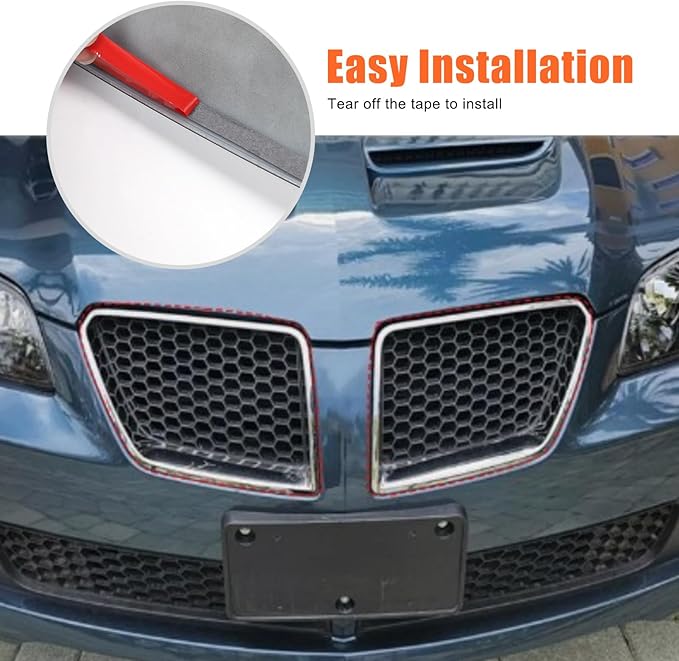 Car Front Bumper Grille Cover Trim Compatible with Pontiac G8 08-09/Holden Commodore 06-12 ABS Front Grille Bumper Grill protective cover decorative accessories (Matt black)