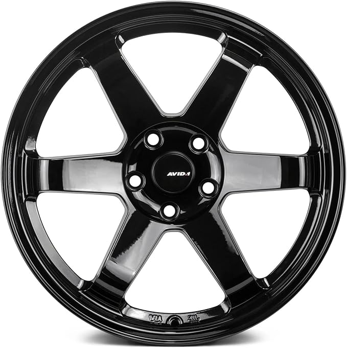 AVID.1 AV-06 Black Polished 18x9.5 Custom Wheel – Fits 5x4.5 Bolt Pattern with +38 Offset – Lightweight Performance Alloy Wheel – Aggressive Street Style & Track-Ready Car Accessories