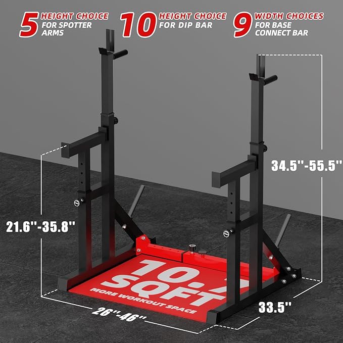VANSWE Squat Rack for Home Gym, Weight Lifting Bench Press Rack, Fitness Adjustable Barbell Stand