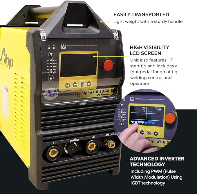 NEW 2024 AHP AlphaTIG 203Xi Amp IGBT AC DC Tig/Stick Welder with PULSE 110/220v 3 YEARS WARRANTY