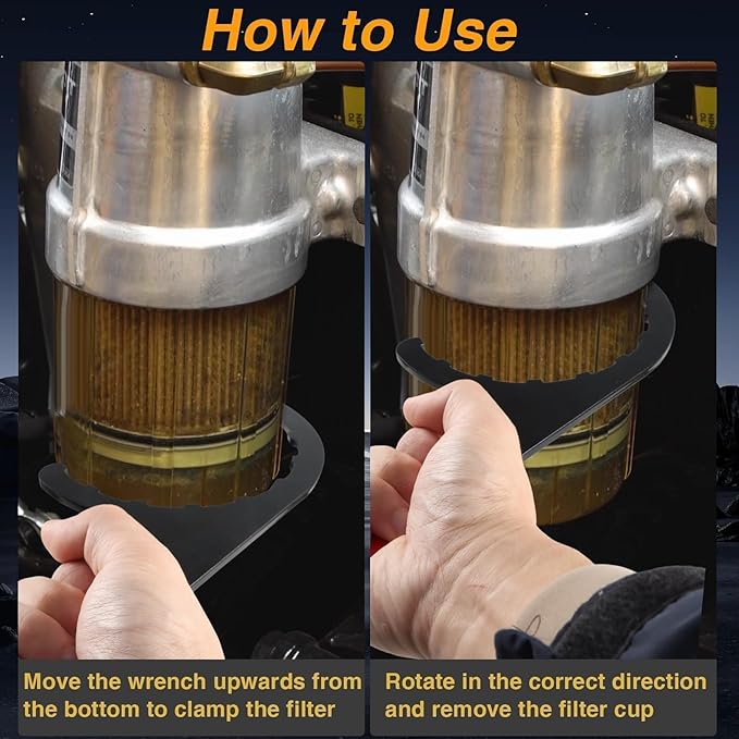 Diesel Fuel Filter Wrench, Oil Filter Removal Tool, Filter Water Separator Wrench (4.6 Inch) Compatible with Paccar, Kenworth, Peterbilt & Cummins Diesels Replace# 61060