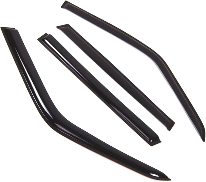 Tuningpros WD2-821 Dark Smoke 4 Pcs Set Window Visor (Outside Mount) Deflector Rain Guard Compatible with 1995-2002 Land Range Rover