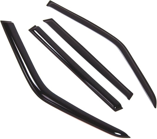 Tuningpros WD2-821 Dark Smoke 4 Pcs Set Window Visor (Outside Mount) Deflector Rain Guard Compatible with 1995-2002 Land Range Rover