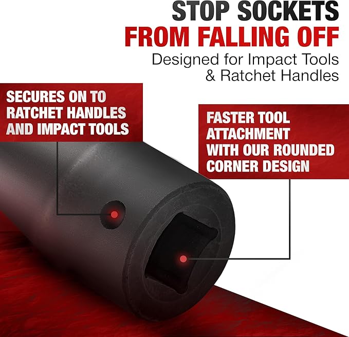 TIGHTSPOT 1/2 Inch Drive - 13mm Shallow Impact Socket with Anti-Rounding 6 Point Design, Heat-Treated CRV Steel, Metric