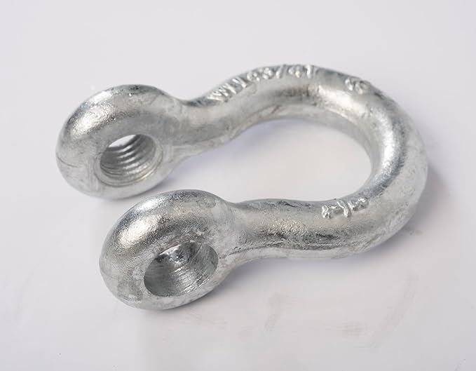 Hi-Gear (2 PK, Galv) Bow Shackles 3/4" D Ring Shackle Rugged Unbreakable 28.5 Ton (57,000 Lbs) Maximum Break Strength with 7/8'' Pin Bow Screw Heavy Duty D Ring for 4x4 Vehicle Recovery