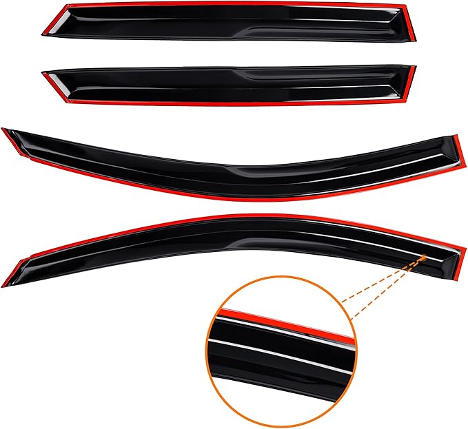 AUXKO Window Rain Guard for Chevrolet Trax 2024 2025 2026 LS LT 1RS 2RS ACTIV Outside Tape-On Shatterproof Sun Smoke Guard Vent Visor Side Wind Deflectors Accessories for Chevy Trax 2024 2025 2026