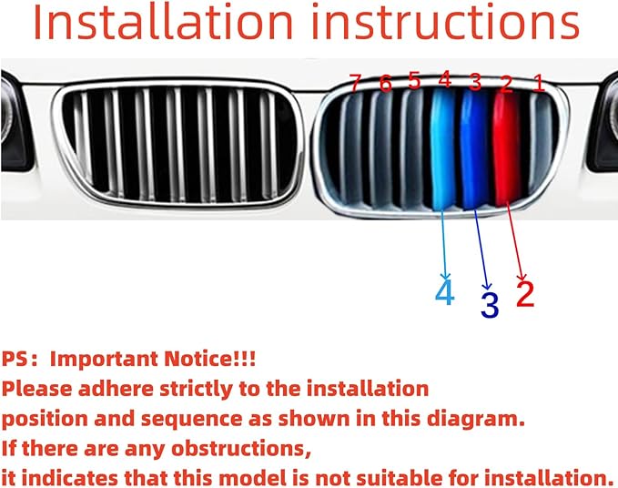 Automotive Grille Inserts for BMW X3 E83 LCI 2007-2010 7 Grilles, Front Grill Accessories