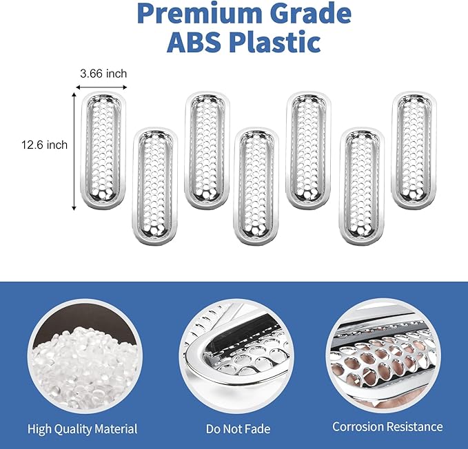 Mesh Grill Insert Grille Inserts Cover Fit for 2007-2018 Jeep Wrangler JK JKU(Chrome)