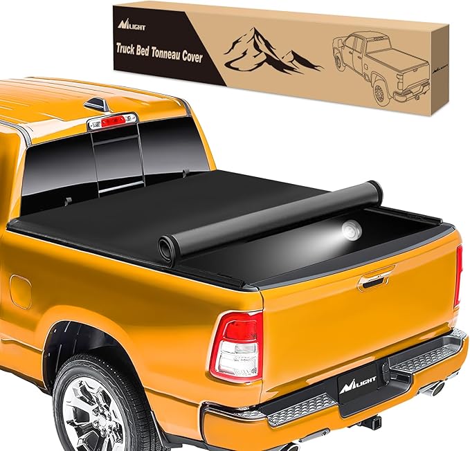 Nilight Soft Roll Up Truck Bed Cover Compatible with Ford F150 2004 2005 2006 2007 2008 2009 2010 2011 2012 2013 2014 6.5ft