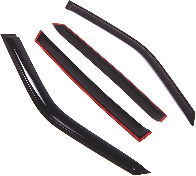 TuningPros Outside Mount Window Vent Visors Rain Guards Compatible with Jaguar XJ6 XJ8 XJ12 1997-2003 | Side Window Wind Deflectors Rain Shields | Smoke Tinted, 4 Pcs Set, DGWV-697