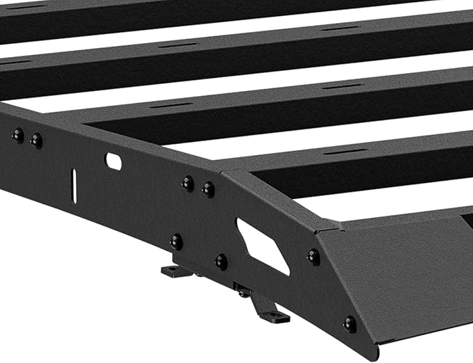 Roof Rack Cargo Basket Compatible with 2007-2021 Toyota Tundra CrewMax Cab with 2 LED Lights, Rooftop Truck Cargo Carrier Top Luggage Storage Holder