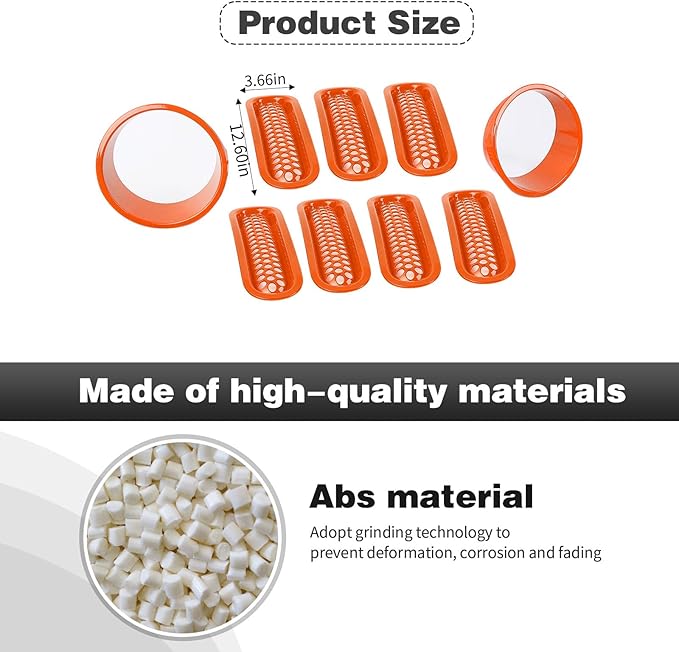 CheroCar for JK Mesh Grille Grill Insert & Headlight Cover Trim Exterior Accessories for Jeep Wrangler JK 2007-2017,Orange…