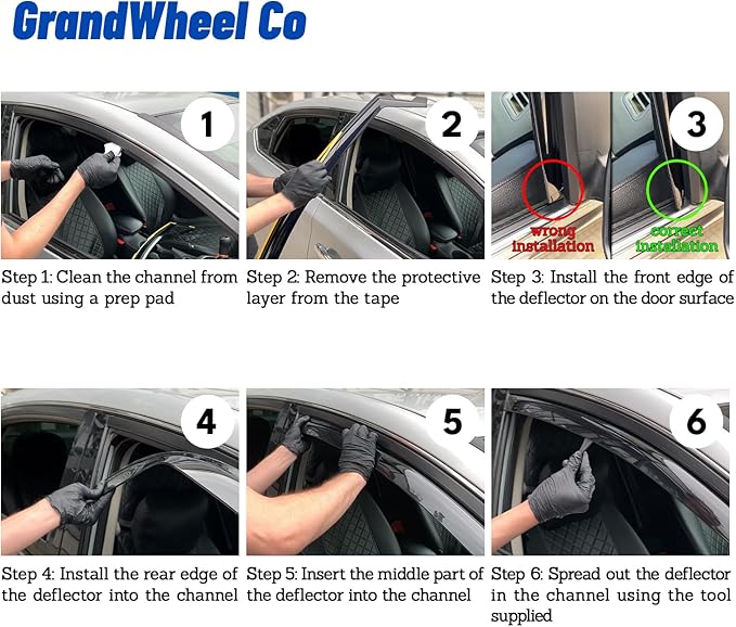 Window Deflectors Smoke Tinted In-Channel Side Window Vent Visor Deflectors Rain Guards Compatible with Mazda CX-5 2017-2025 - 4pcs. GW0381