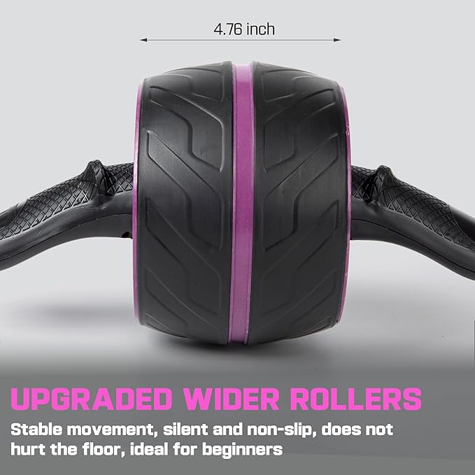 Ab Roller Wheel with Knee Pad Mat,Automatic Rebound Abdominal Wheel Abs Workout Equipment,Home Gym Equipment,No Noise Ab Wheel for Men&Women Abdominal