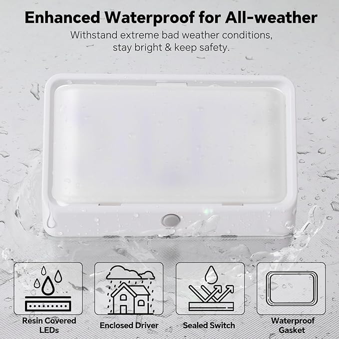 RV LED Porch Light w/Switchable White Amber Light Color, 12V Exterior Utility Porch Light for Travel Trailer Camper Motorhome 5th Wheels, Integrated Switch & Waterproof (1-Pcs)