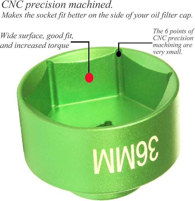 36mm oil filter socket Wrench. for Ford F250, BMW, Mini, Volvo, Audi, VW, Porsche Vehicles -Fuel filter/oil Filter cap socket Removal tool-36mm