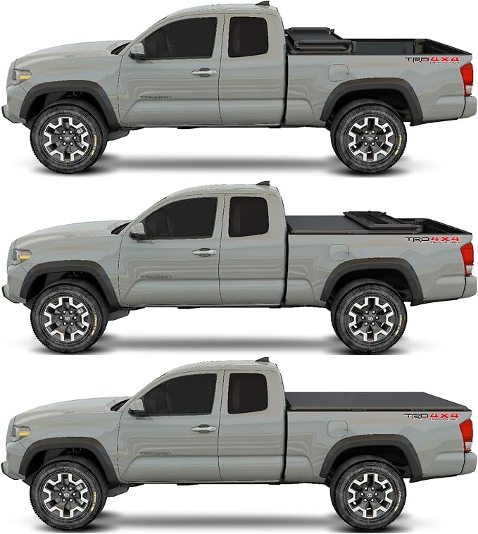 Kikito Vinyl Soft Tri-Fold Truck Tonneau Cover for 2016-2025 Tacoma with 5ft (59.8in-60.5in) Bed